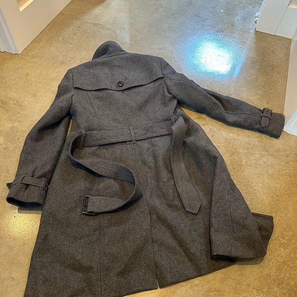 Burberry Brit Women’s Funnel Neck Wool Cashmere Trench Coat (Grey, Size: 0) - Picture 9 of 14